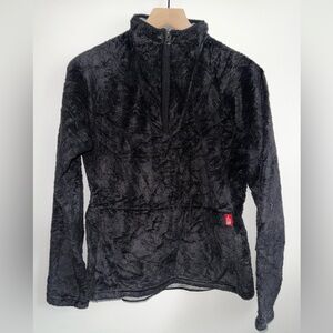 The North Face 1/4 Zip Fleece Pullover Jacket Women Size Medium Black Polyester